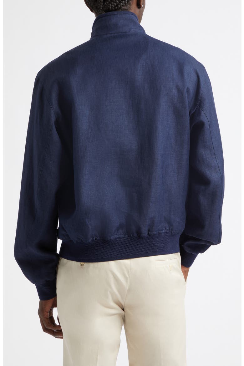 Felton Linen, Wool & Silk Flight Jacket, Alternate, color, NAVY