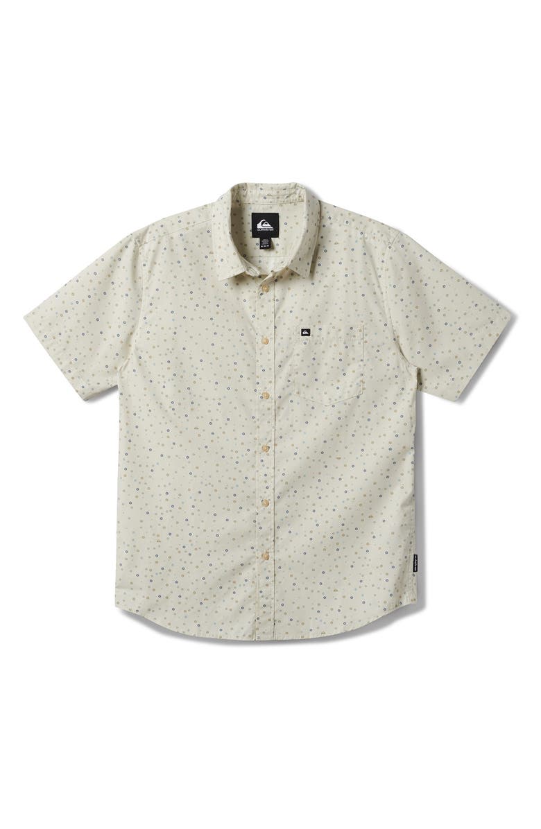 Quiksilver Freedom Mini Classic Short Sleeve Button-Up Shirt, Main, color, Silver Birch