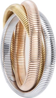 SAACHI Tri-Tone Coil Wrap Bracelet