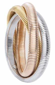 SAACHI Tri-Tone Coil Wrap Bracelet