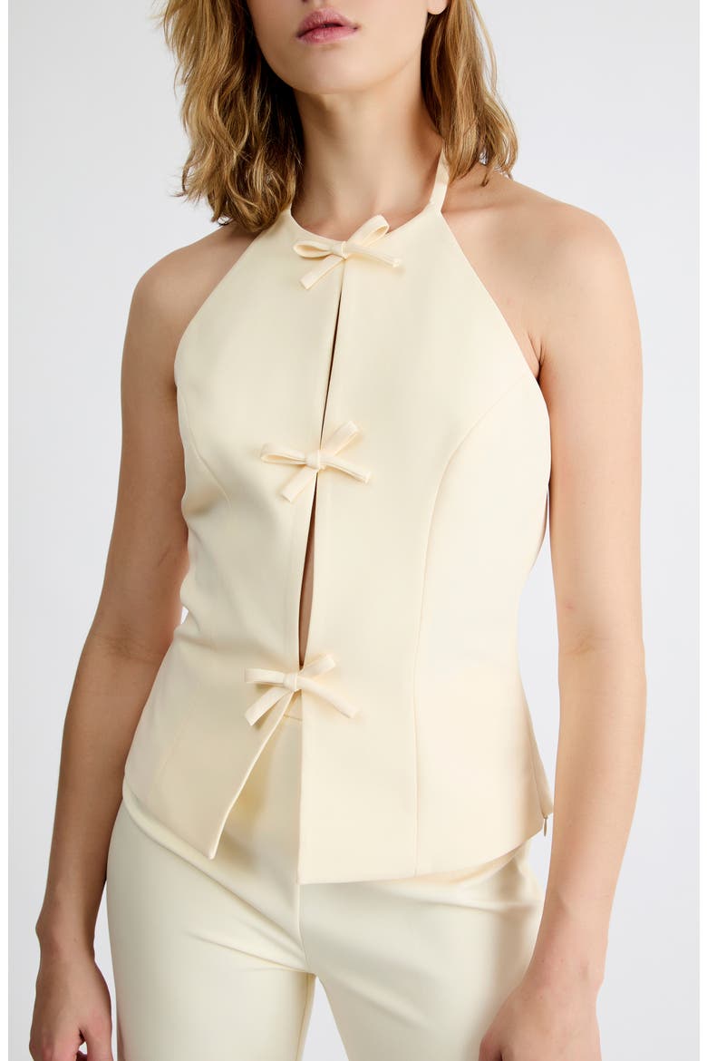 Imogen Bow Lined Halter Top, Alternate, color, YELLOW