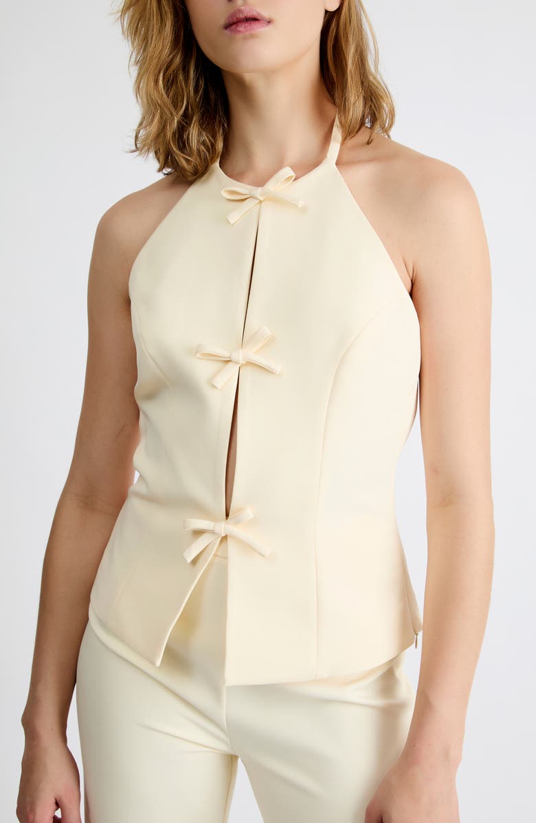 Extro & Vert Imogen Bow Lined Halter Top, Alternate, color, Yellow