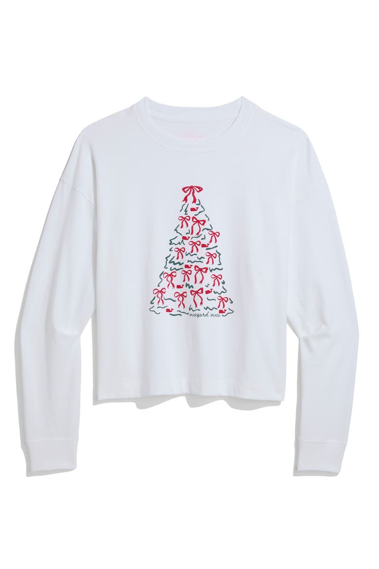 Graphic Cropped Long Sleeve T-shirt, Main, color, WHITE CAP