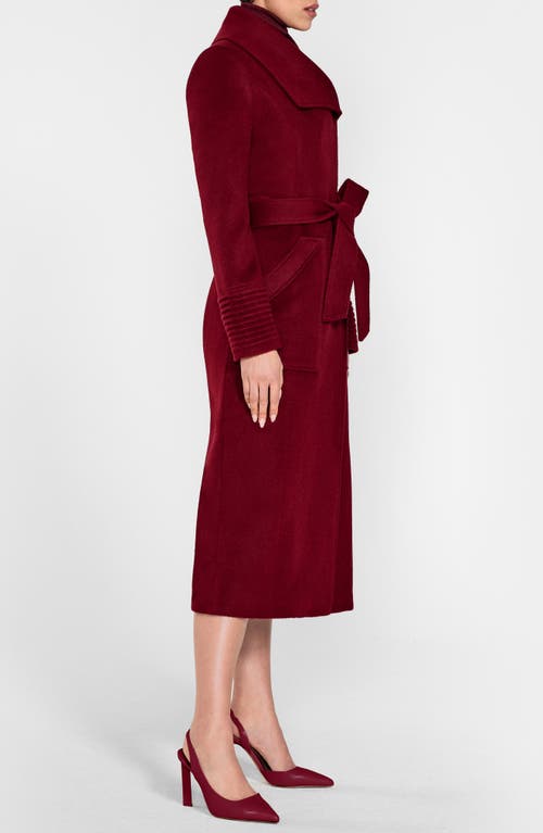 Sentaler Shawl Collar Alpaca & Wool Longline Coat In Burgundy
