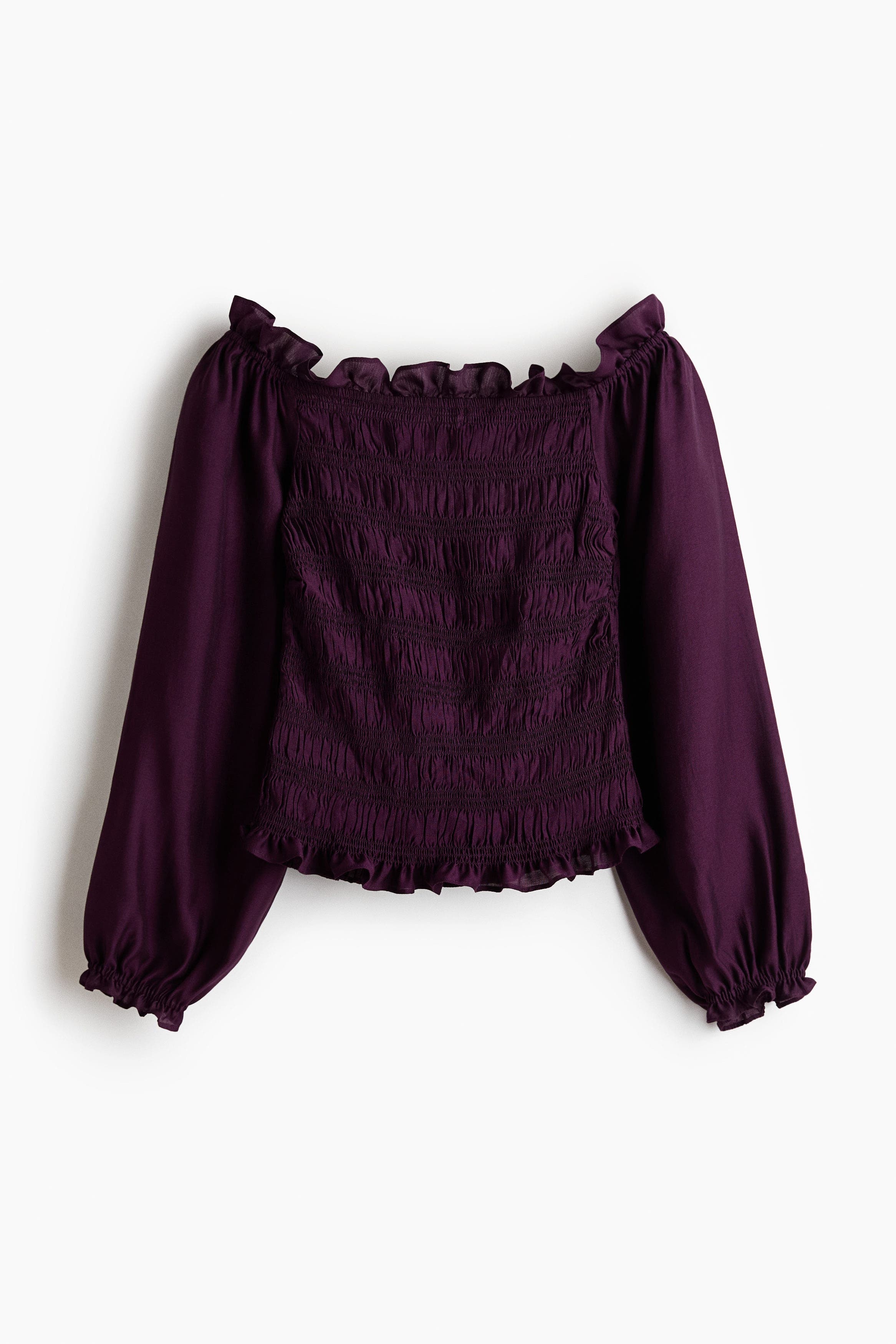 Smocked Off-the Shoulder Blouse - image 3