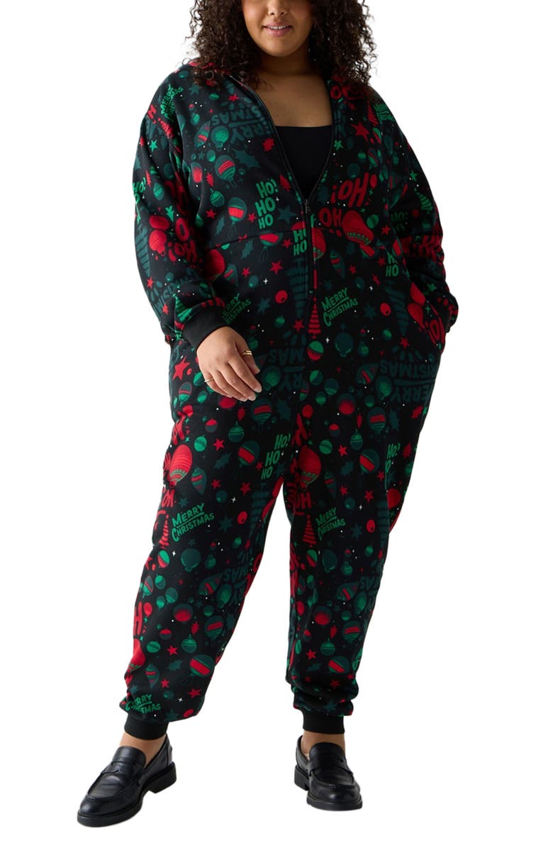 Fabletics Women's Cozy Fleece Hooded Jumpsuit, Alternate, color, Hohoholiday