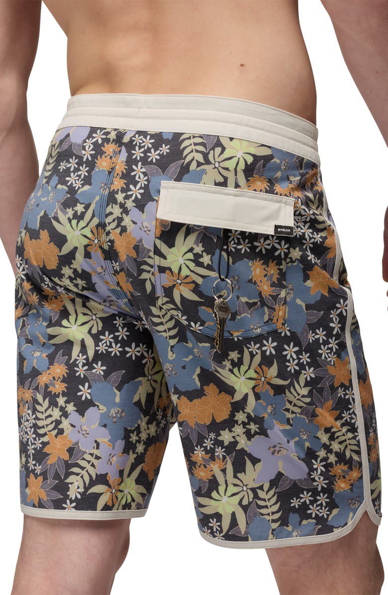 prAna 8-Inch Board Shorts, Alternate, color, Black Summer Nights