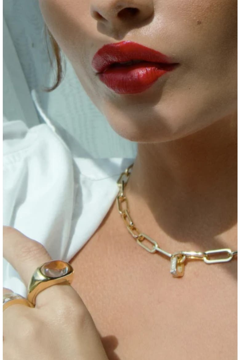 Clear Cabochon Ring, Alternate, color, GOLD