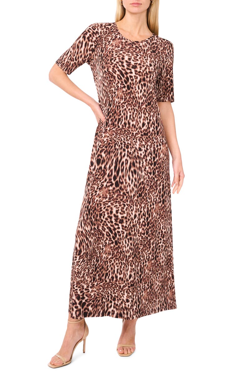 Vince Camuto Fit & Flare Maxi Dress, Main, color, Rich Taupe