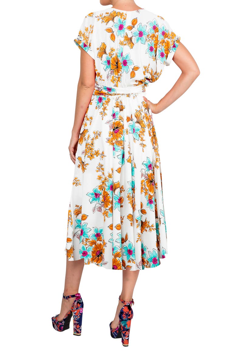 Jasmine Midi Dress, Alternate, color, BEGONIA IVORY