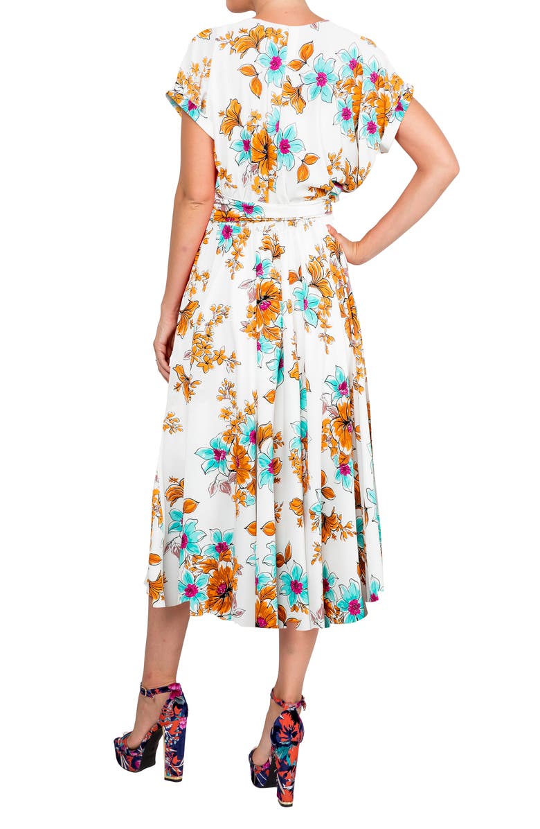 MEGHAN LA Jasmine Midi Dress, Alternate, color, Begonia Ivory