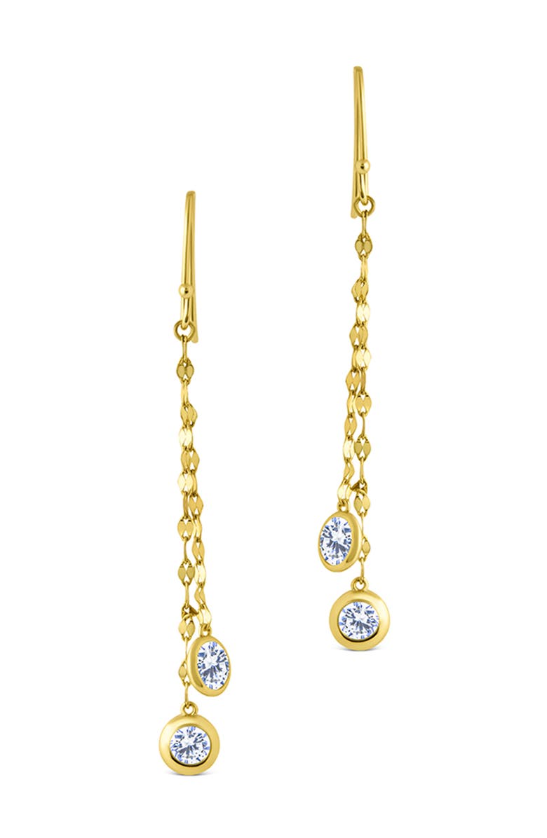 Sterling Forever Idaline Cubic Zirconia Drop Earrings, Alternate, color, Gold
