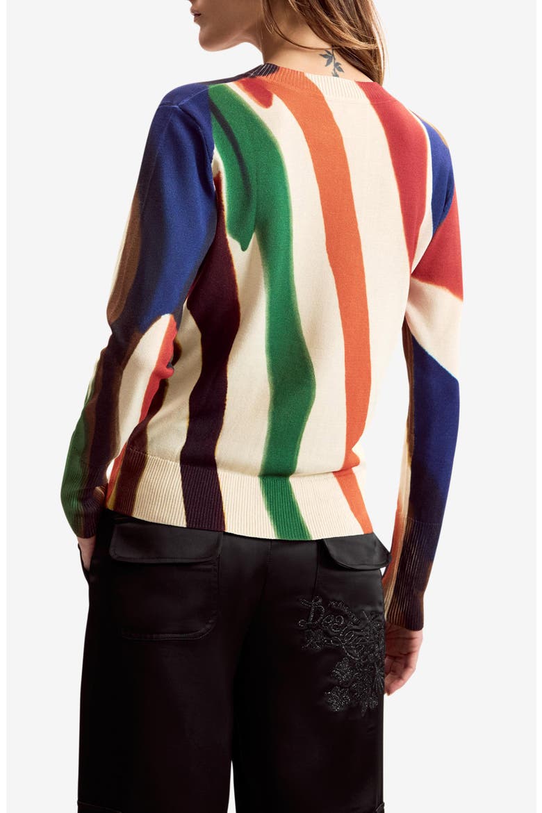 Abstract Print Thin Gauge Sweater, Alternate, color, MULTI