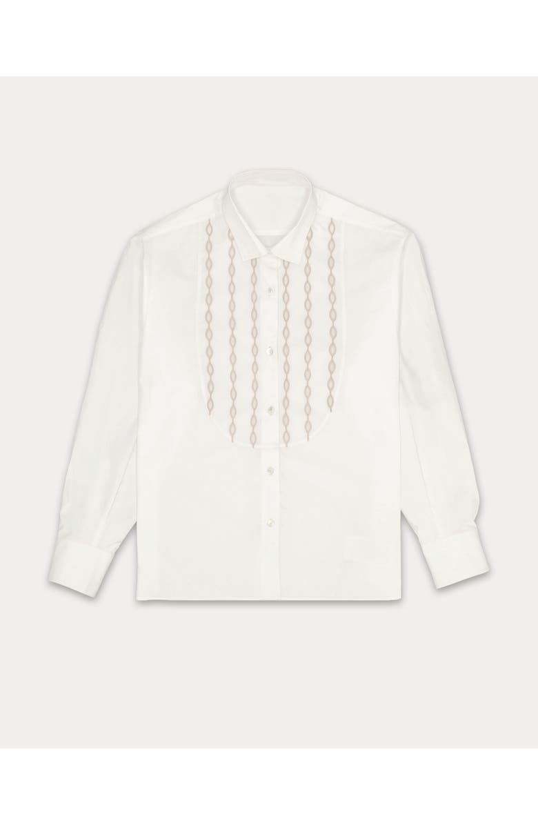 Fortela Frederique Poplin with Pipings Shirt, Main, color, White
