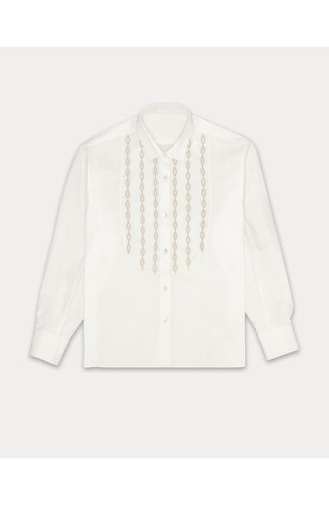 Frederique Poplin with Pipings Shirt