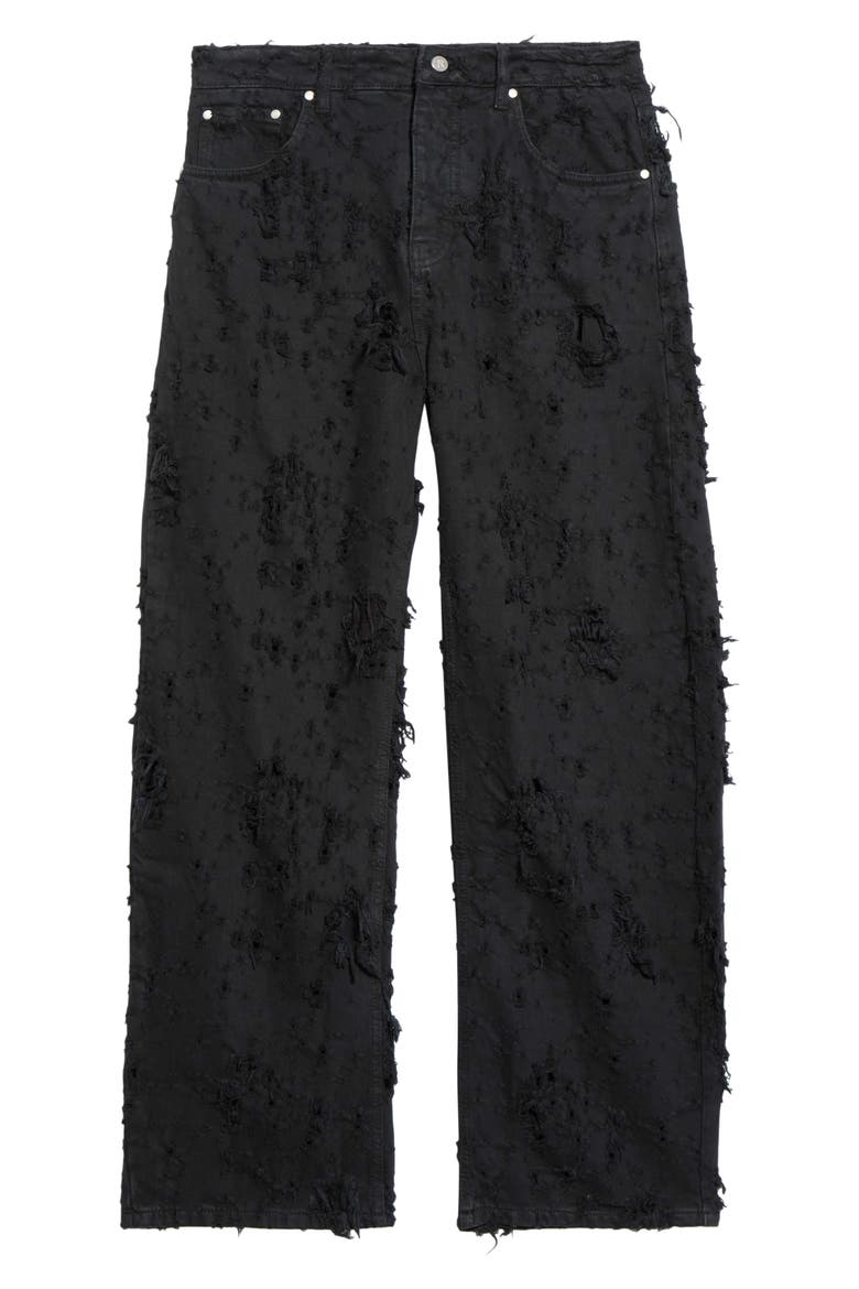 Anarchy Distressed Curved Leg Jeans, Main, color, VINTAGE BLACK