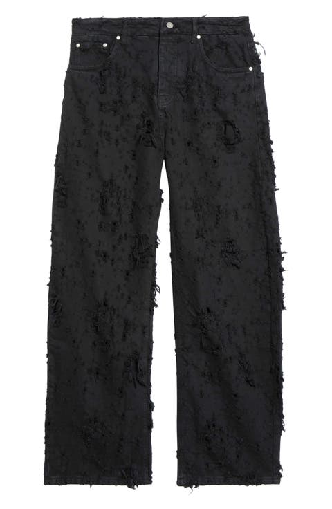 Anarchy Distressed Curved Leg Jeans