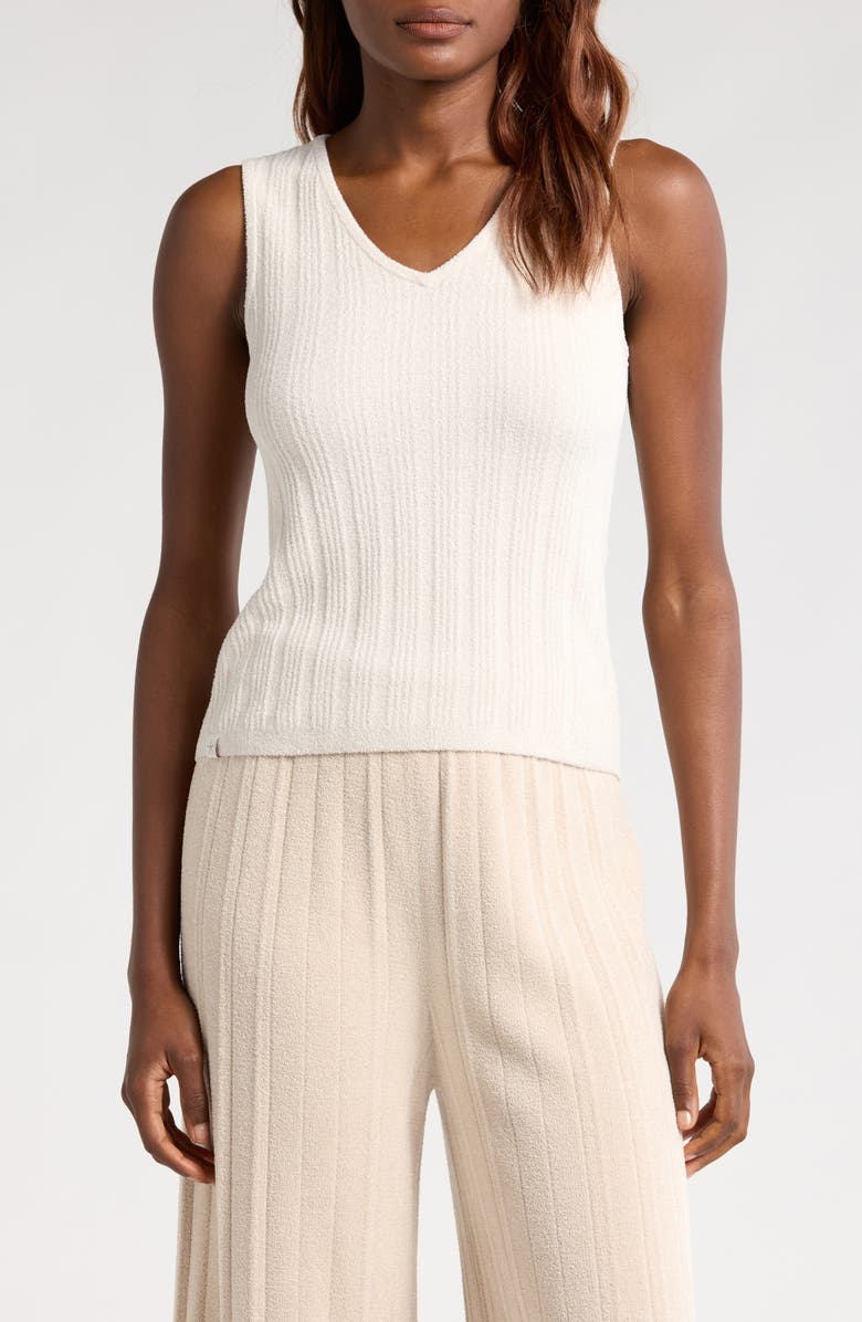 Barefoot Dreams<sup>®</sup> CozyChic Ultra Lite<sup>®</sup> Rib V-Neck Tank, Main, color, Sand Dune