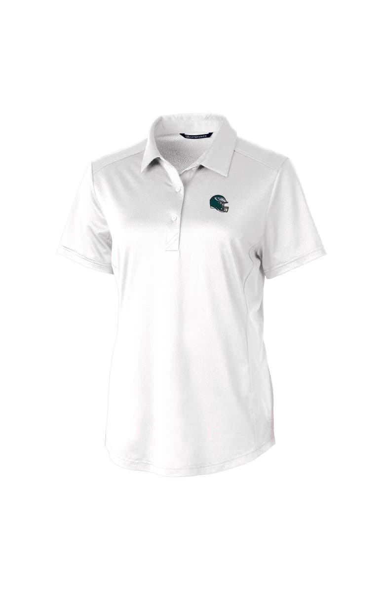 Cutter & Buck Women's Cutter & Buck White Philadelphia Eagles Helmet Logo DryTec Prospect Textured Stretch Polo, Alternate, color,