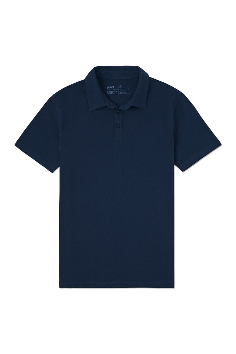 Luxe Essential Slim Polo Made With Organic Cotton, Alternate, color, Navy