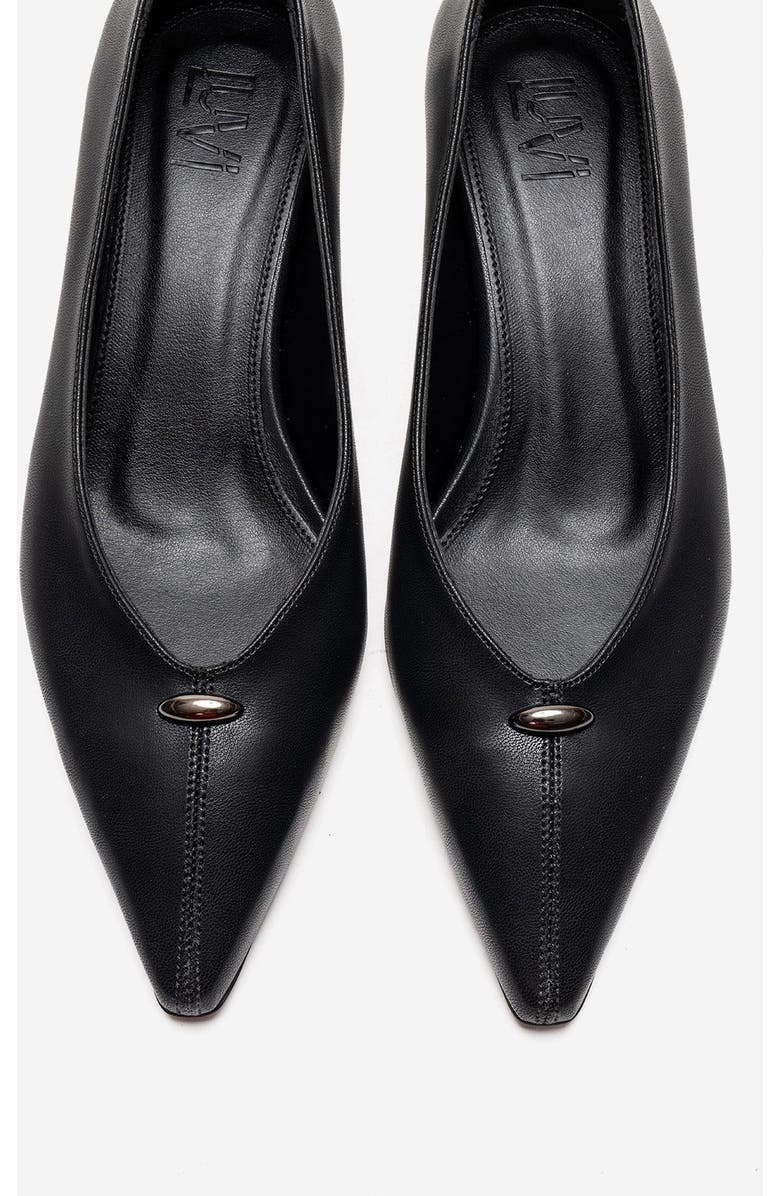 Prologue Shoes Versay Pointed Toe Kitten Heel Pump, Alternate, color, Black