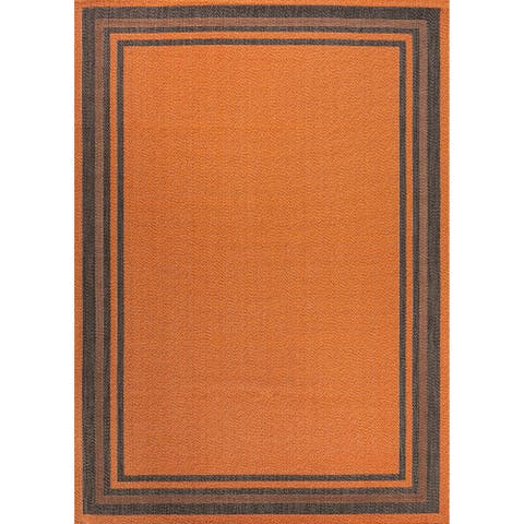 James Modern Border Stripe Indoor/Outdoor Area Rug