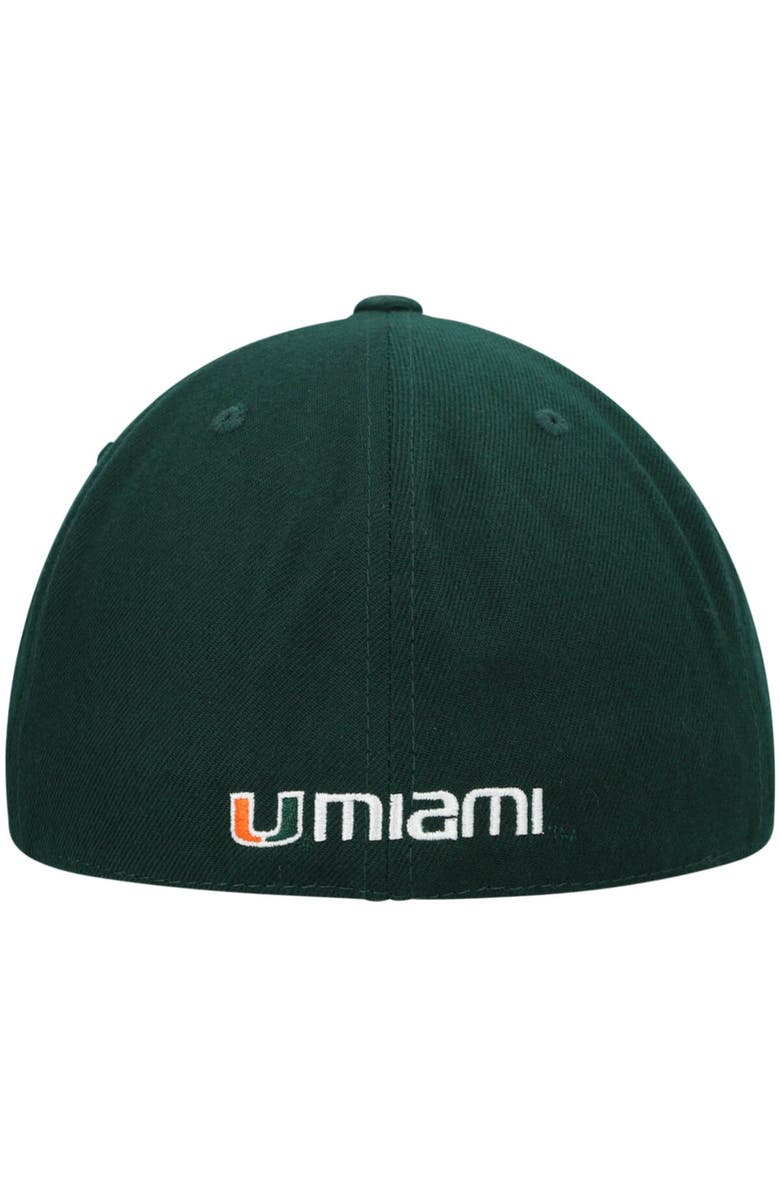 TOP OF THE WORLD Men's Top of the World Green Miami Hurricanes Team Color Fitted Hat, Alternate, color, Green