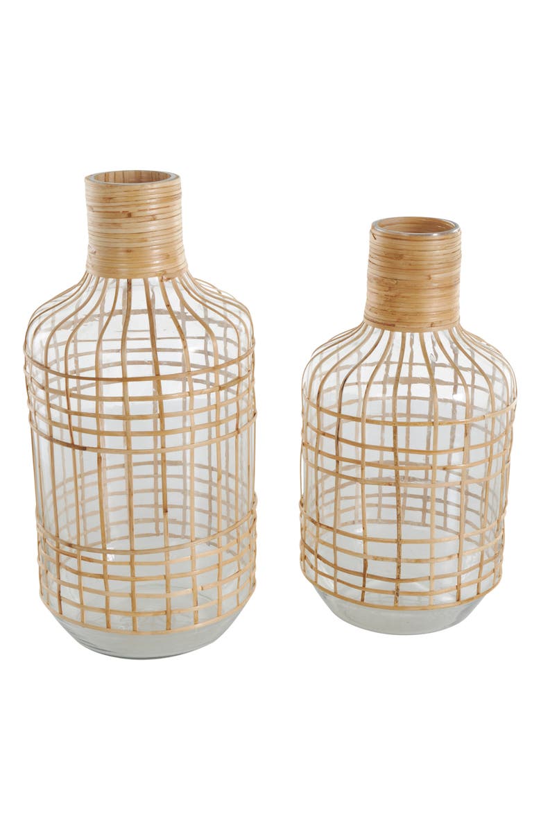 GINGER BIRCH STUDIO Set Of 2 Glass Vases, Alternate, color, Clear