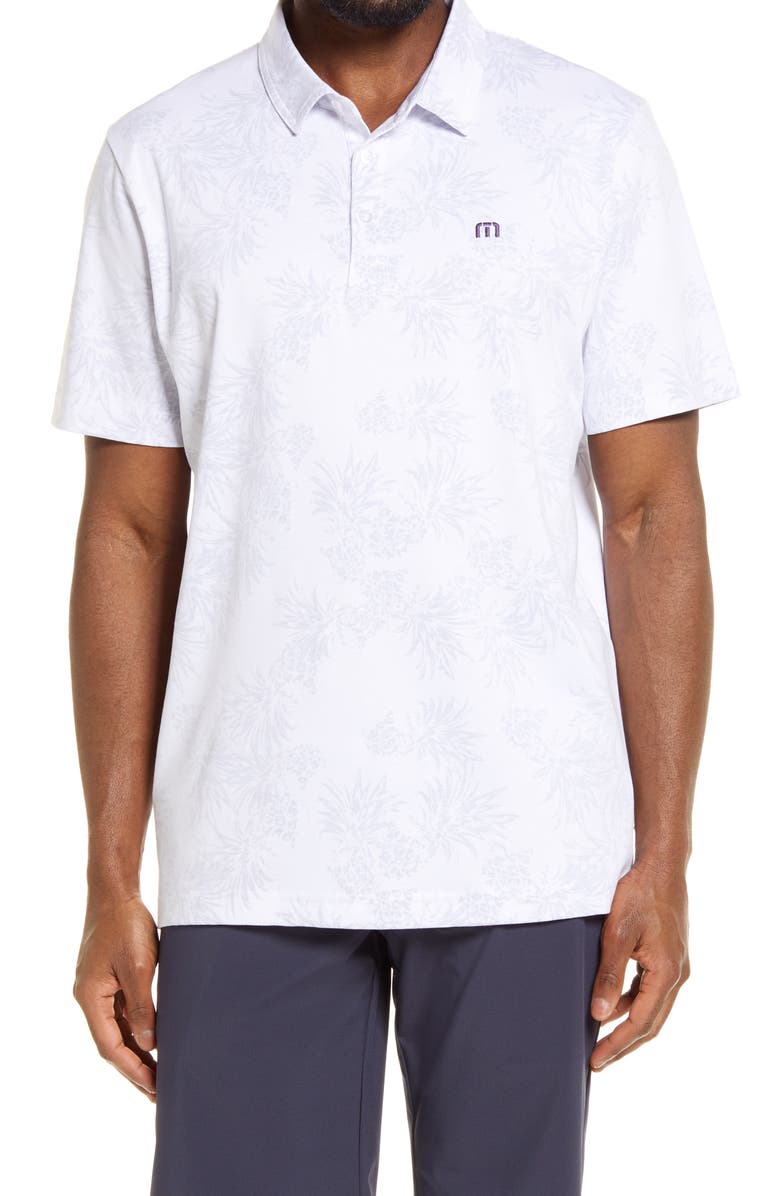 TravisMathew That's the Spirit Pineapple Print Piqué Polo, Main, color,