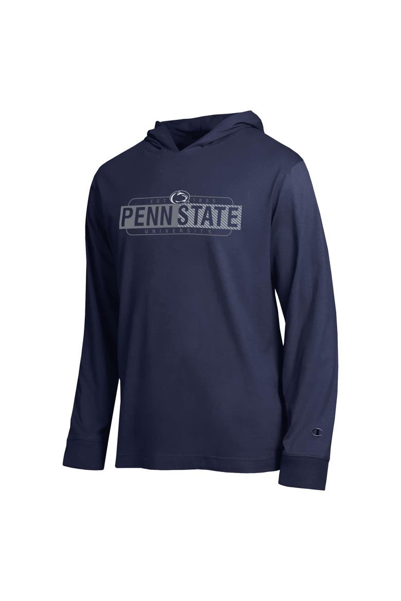 Men's Champion  Navy Penn State Nittany Lions Gradient All-Star Long Sleeve Hooded T-Shirt, Alternate, color, Navy