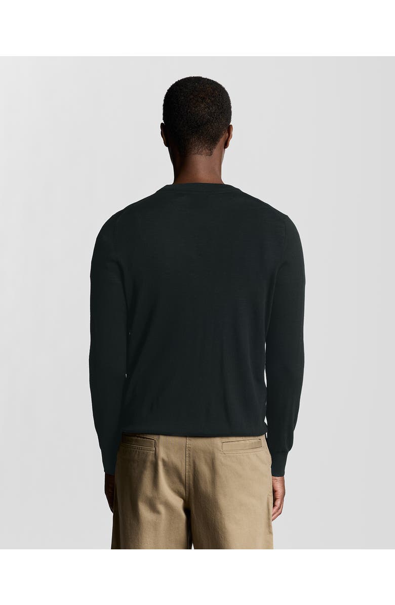 Lyle & Scott Tonal Eagle Merino Crew Neck Sweater, Alternate, color, Jet Black
