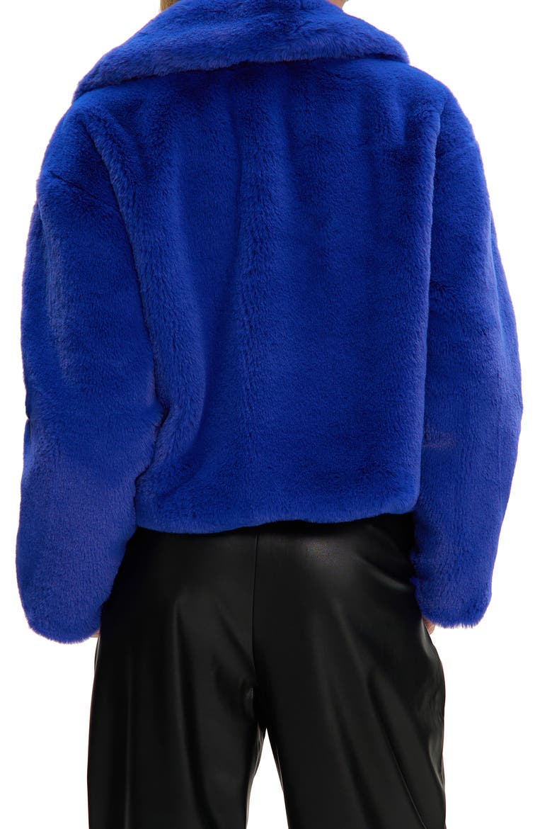 Push Faux Fur Coat, Alternate, color, COBALT