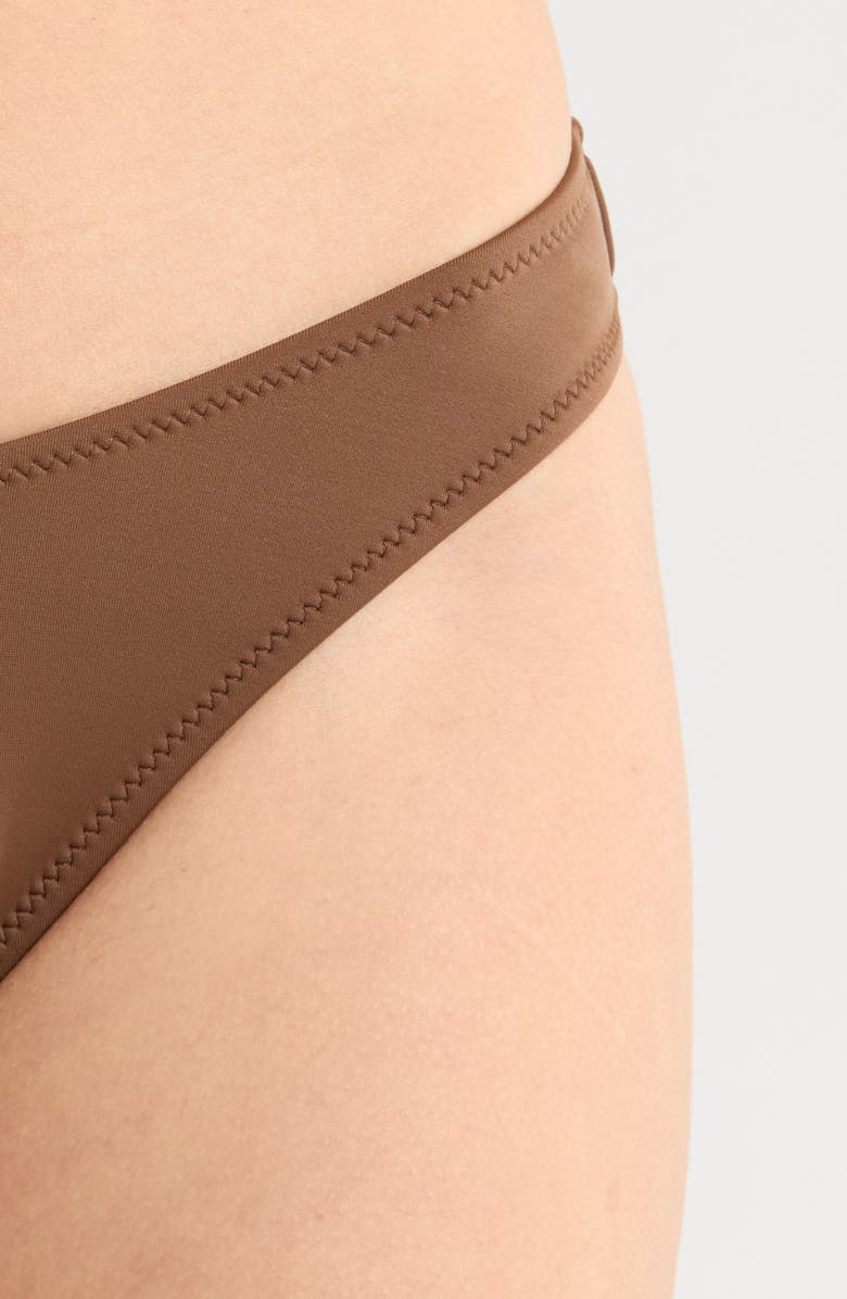 PacSun Rosie High Leg Scoop Bikini Bottoms, Alternate, color, Chestnut/ Light Pink Rose