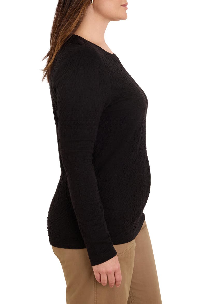 Crinkle Knit Textured Top, Alternate, color, BLACK ONYX