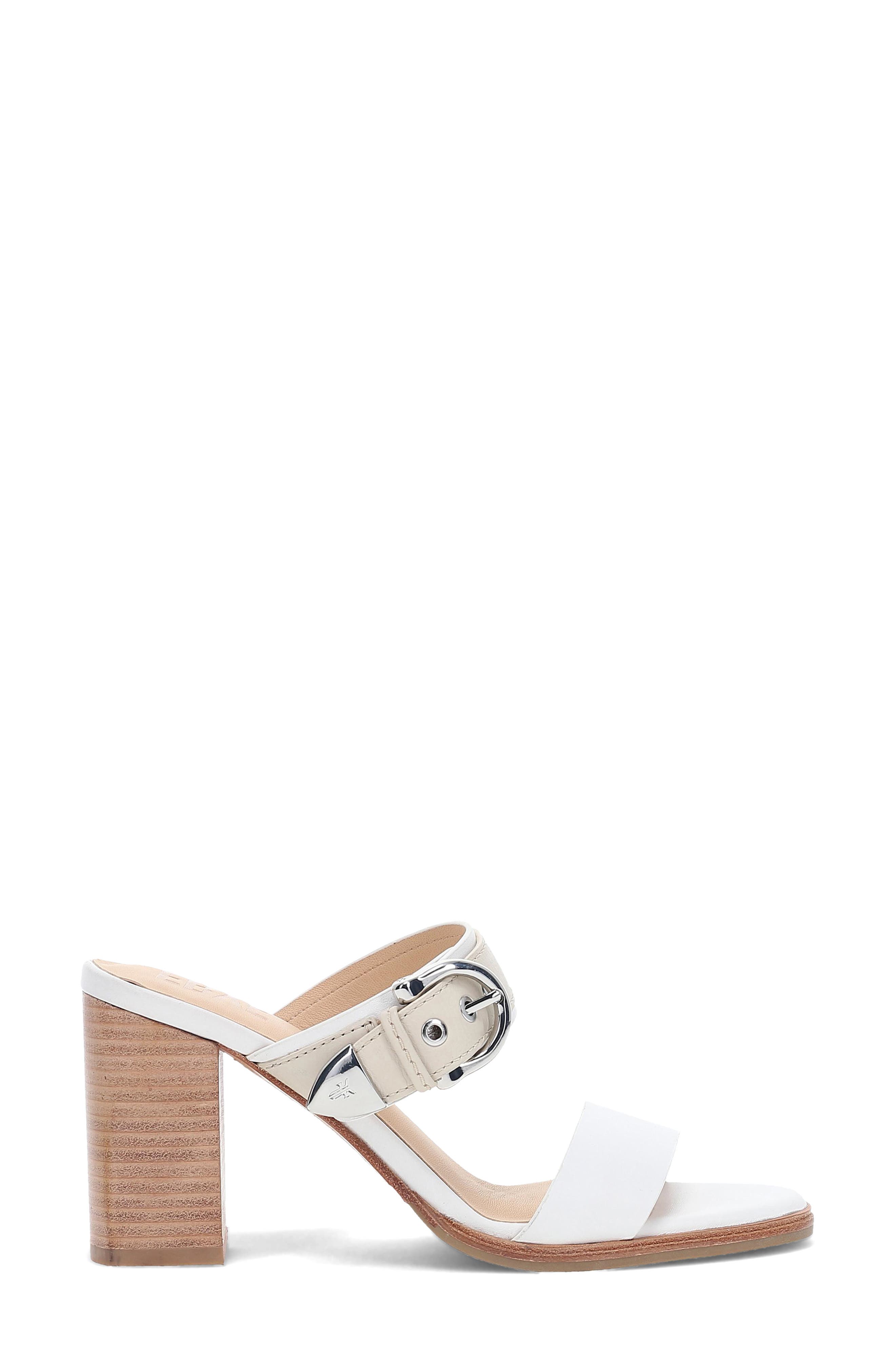 Frye Stella Buckle Sandal, Alternate, color, White/ Ivory