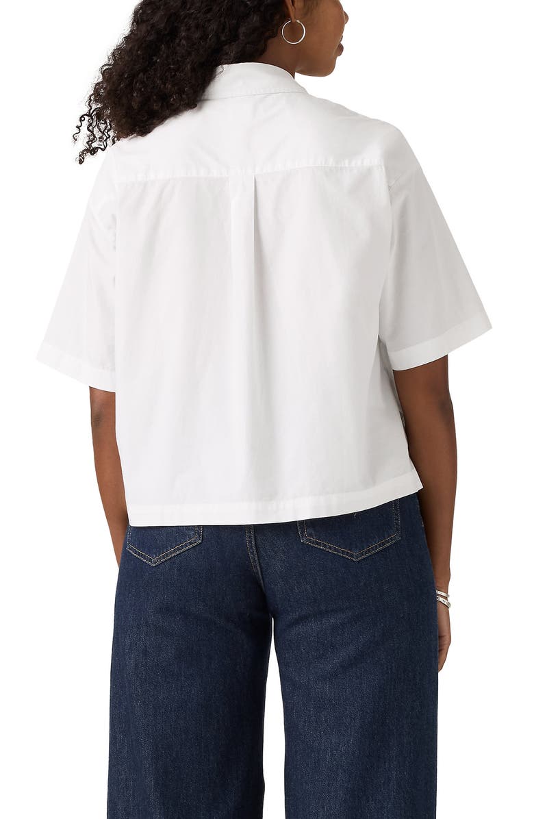 Levi's Harlie Short Sleeve Crop Cotton Poplin Button-Up Shirt, Alternate, color, Bright White