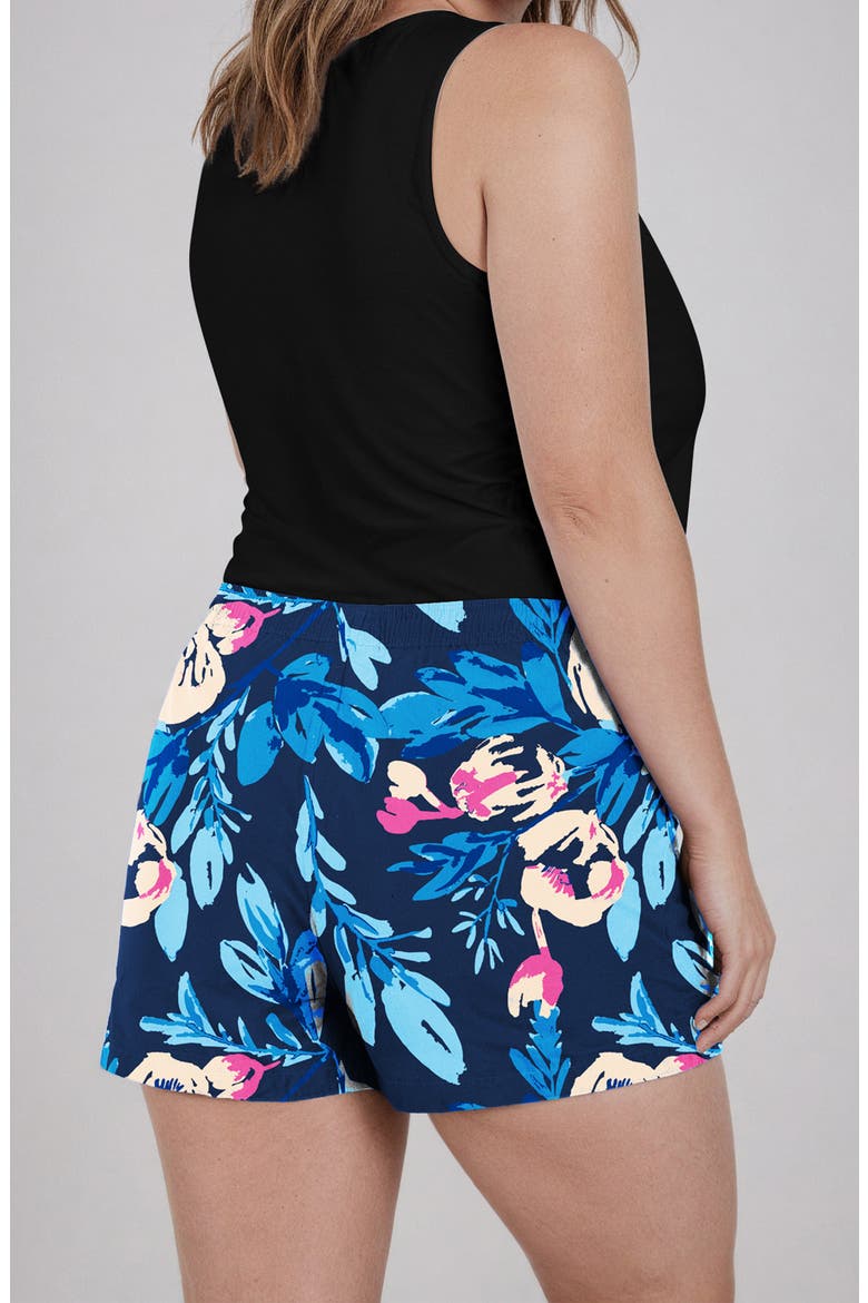 Plus Size 2"-3" Board Shorts, Alternate, color, Midnight Bloom