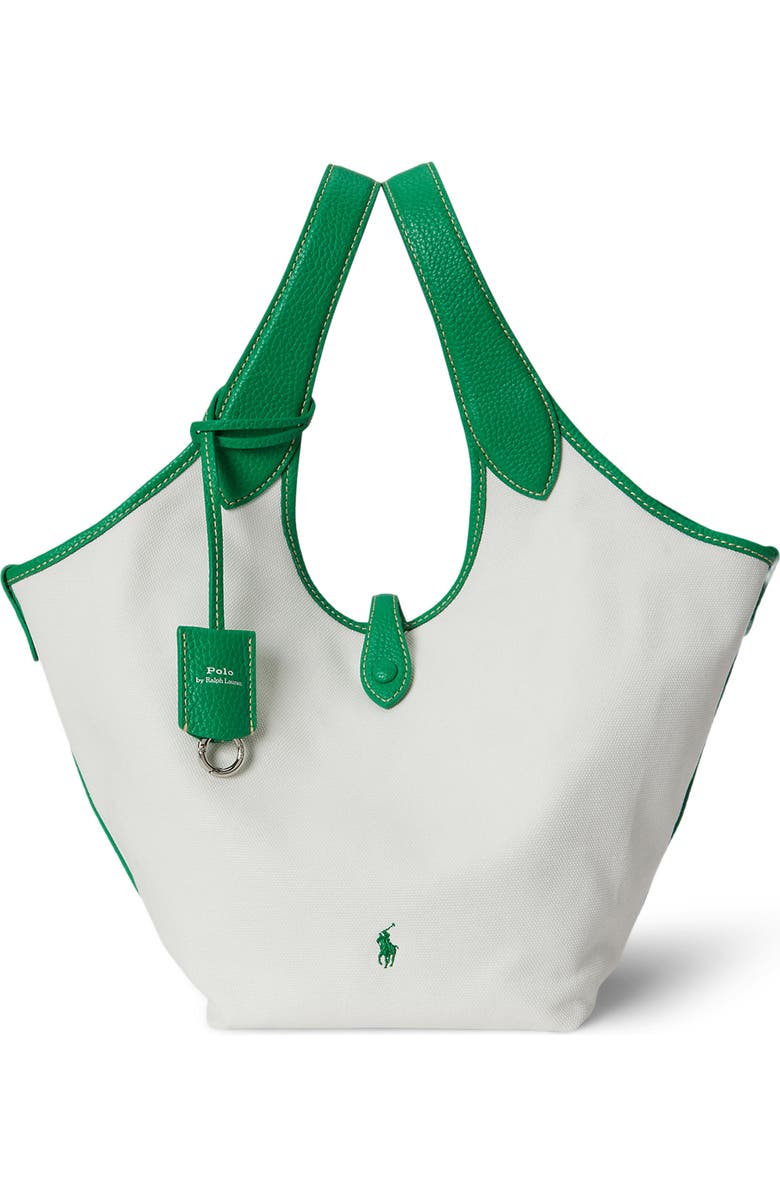 Polo Ralph Lauren Medium Play Canvas Tote, Main, color, Paper/ Parrot