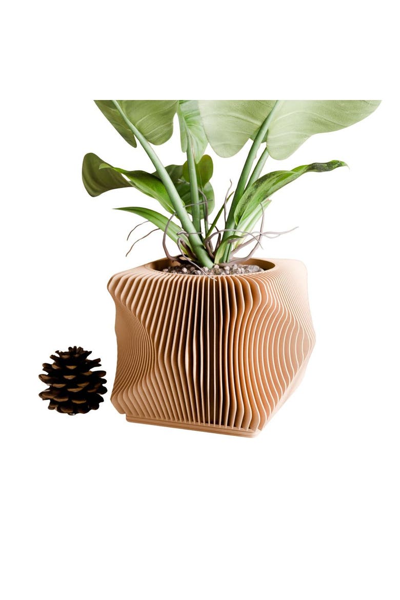 Xenova Planter, Main, color, Natural Wood - 8"