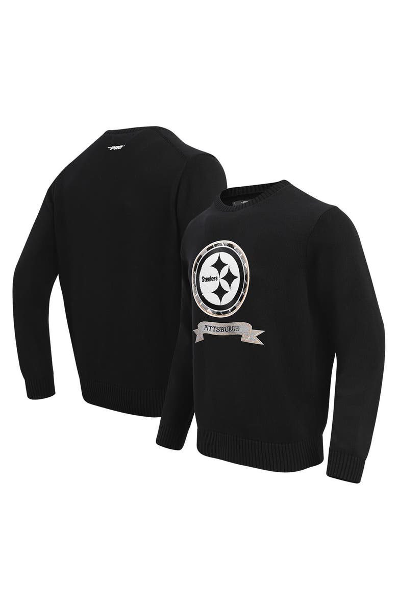 PRO STANDARD Men's Pro Standard Black Pittsburgh Steelers Prep Knit Sweater, Alternate, color, Black