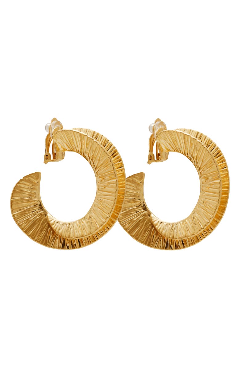 Cult Gaia Ren Large Clip-On Earrings, Alternate, color, Brushed Brass