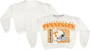PRESSBOX Women's Pressbox White Tennessee Volunteers Oversized Janice Retro Waist-Length Sweatshirt