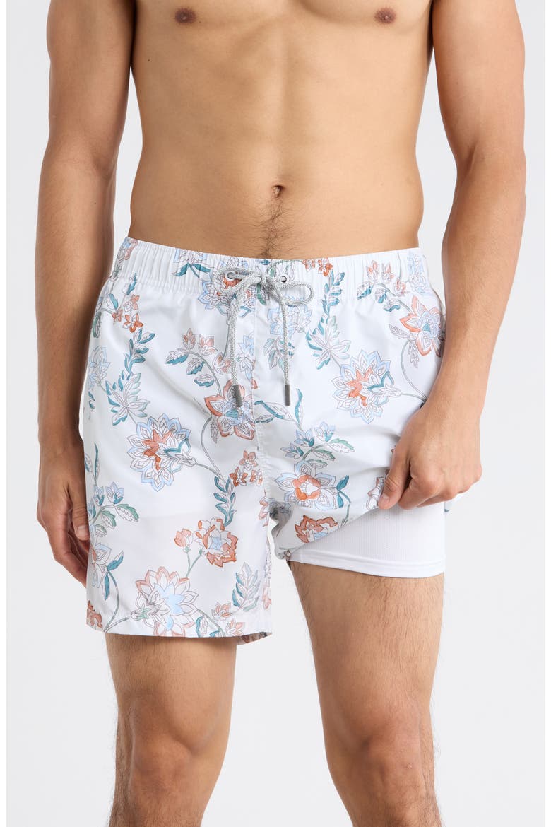 Ponji Print Volley Swim Trunks, Alternate, color, IVORY