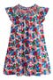 Kids' Floral Smocked Yoke Cotton Dress