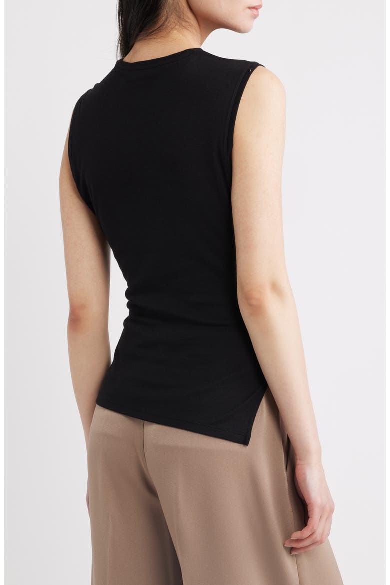 Side Twist Modal & Pima Cotton Tank, Alternate, color, BLACK