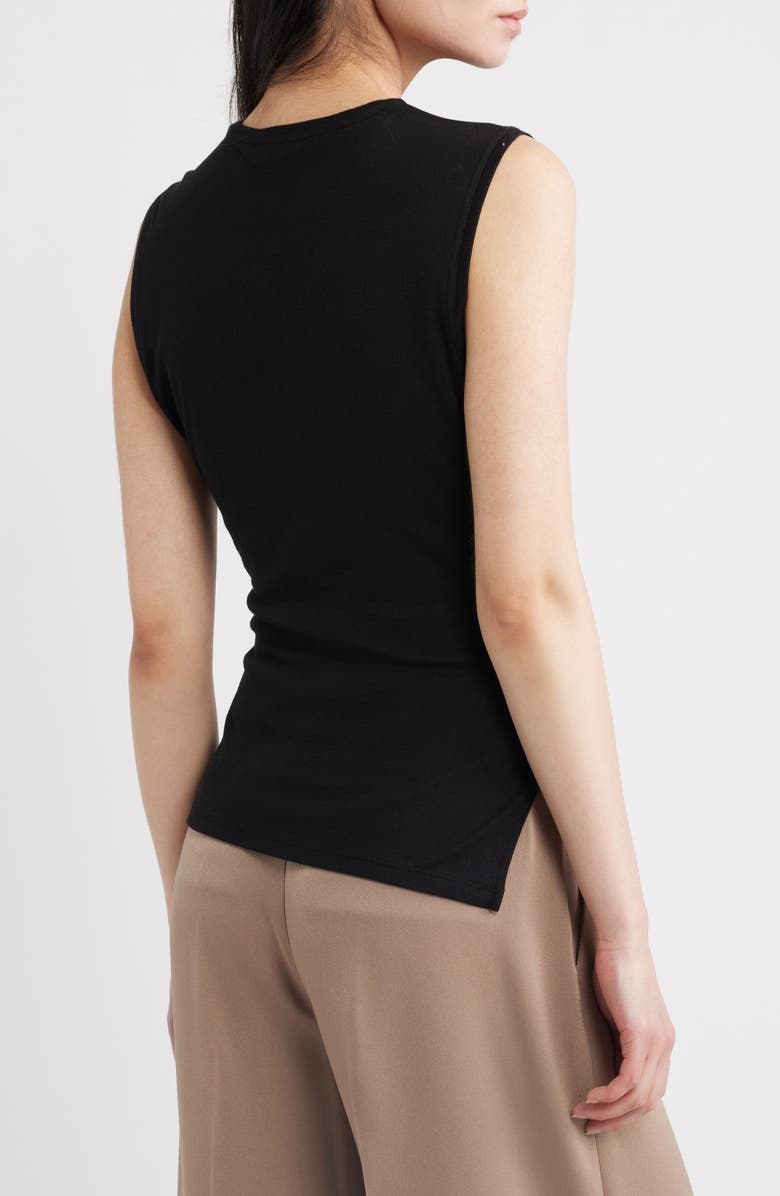 Theory Side Twist Modal & Pima Cotton Tank, Alternate, color, Black
