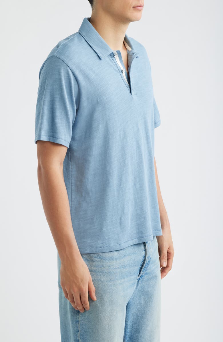 rag & bone Classic Flame Cotton Polo, Alternate, color, Fog Blue