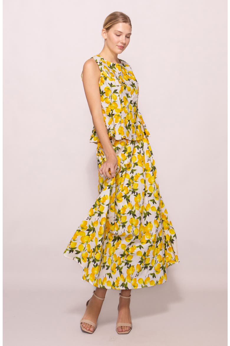 Lemon Sleeveless Poplin Top, Alternate, color, LEMON PRINT
