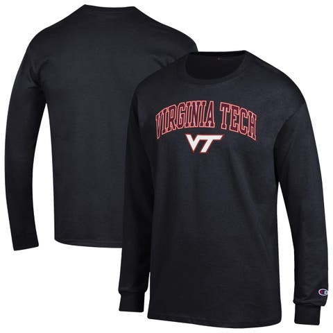 Men's Champion  Black Virginia Tech Hokies Arch Over Logo Long Sleeve T-Shirt