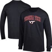 Champion Men's Champion  Black Virginia Tech Hokies Arch Over Logo Long Sleeve T-Shirt